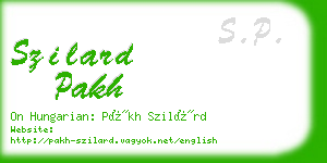 szilard pakh business card